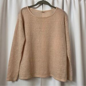 Valentine's Day Ballet Pink Long Sleeve Scoop Neck Thin Sweater Size Small